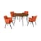 Armen Living Arcadia and Renzo 48" Round Orange and Walnut Wood 5 Piece Dining Set SETARDI5REWAOR48 - alternate 1